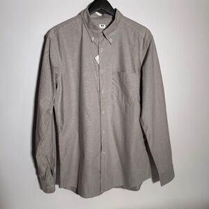 Uniqlo - Oxford Slim-Fit Long-Sleeve Shirt • Size L • Gray • 100% Cotton - NWT